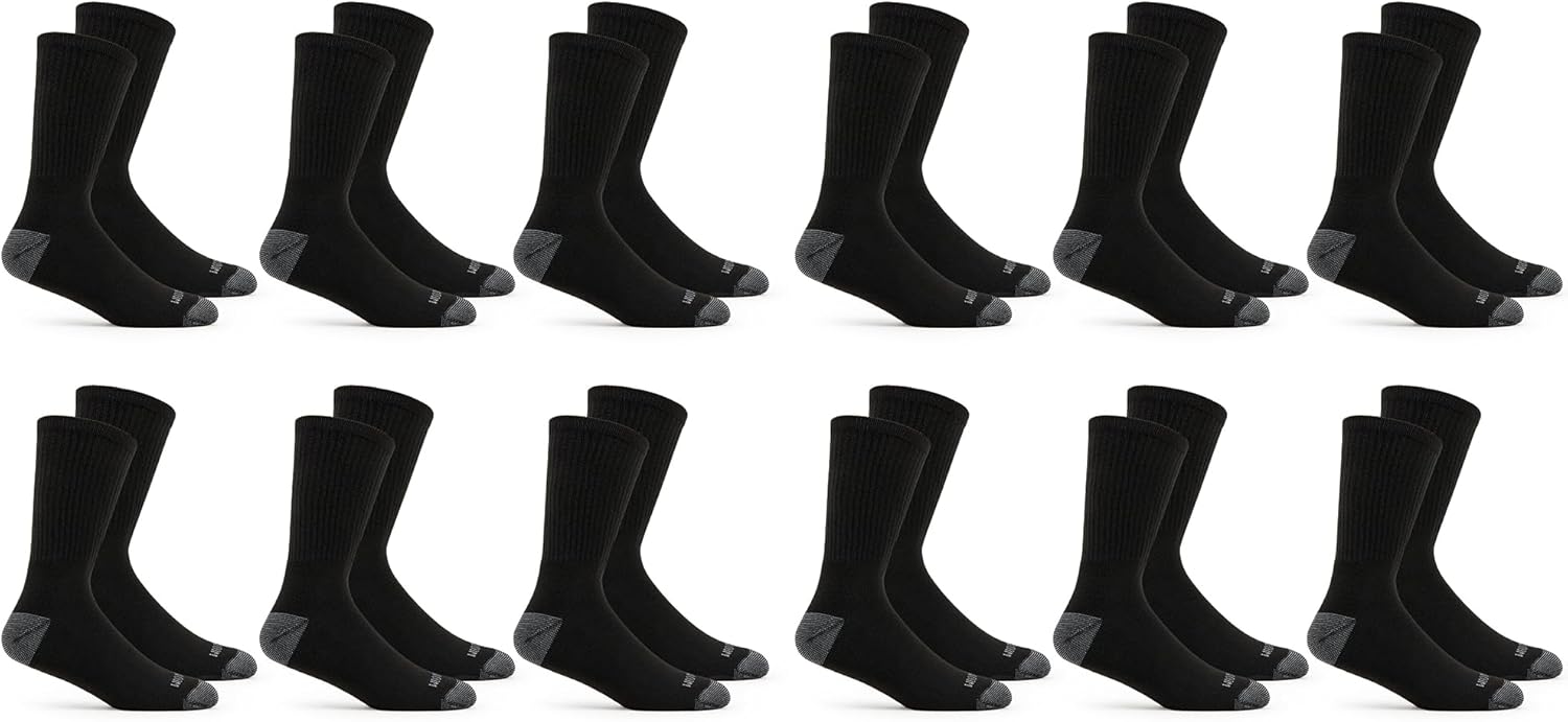 Cotton Crew Sock Pack - Men's Dual Defense Crew Socks (12-Pack)