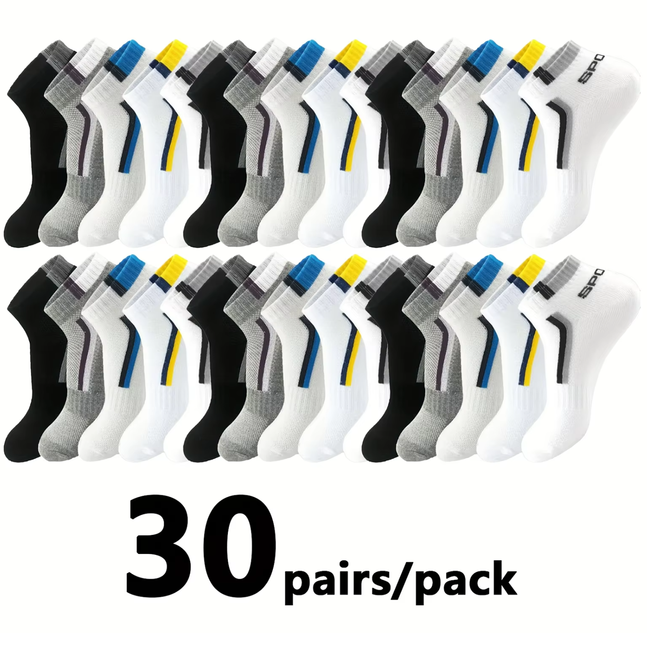 30Pairs Men's Color-block Mesh - Ankle Sock Low Cut review and price