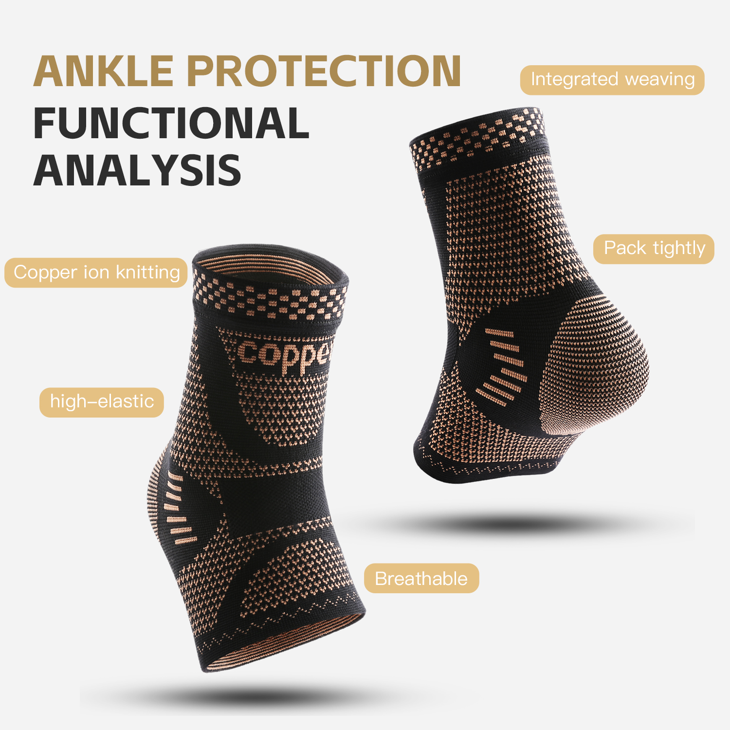 1/2 piece Copper Ankle Brace,I - Ankle Brace Sock review and price