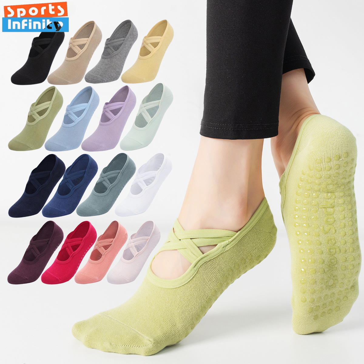 Fashion Cross Straps Backless  - Grip Sock Yoga review and price