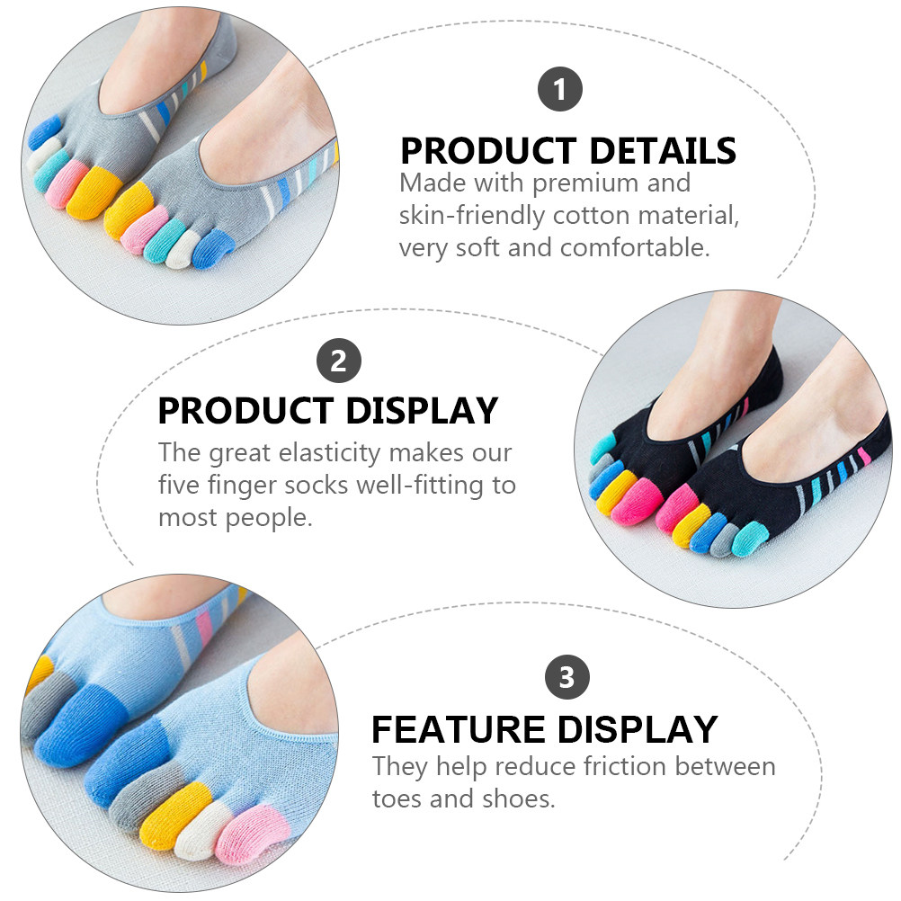 5Pairs Women Finger Toe Socks  - Invisibility Sock Loafer review and price