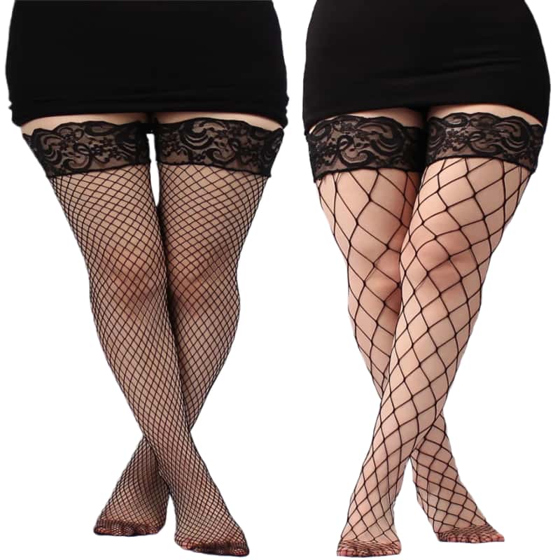 FREEAUCE Plus Size Hollow Mesh - Thigh High Sock Stay Up review and price